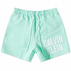 Calvin Klein Men's Large Logo Swim Short in Lagoon Green