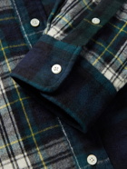 Beams Plus - Button-Down Collar Panelled Checked Cotton-Flannel Shirt - Unknown