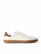 Loro Piana - Tennis Walk Suede-Trimmed Leather Sneakers - Neutrals