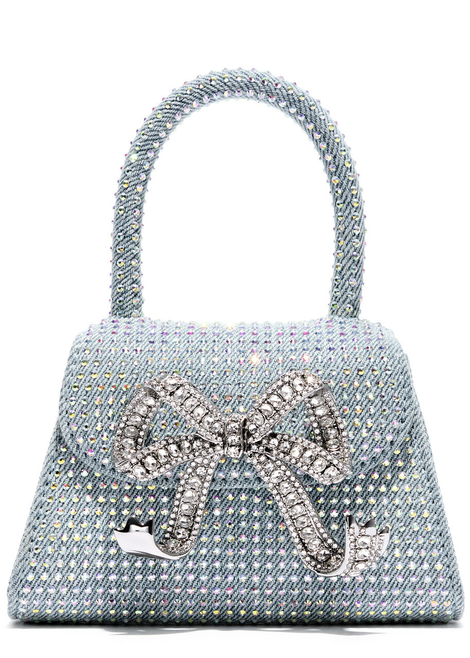 【送料&関税込】self-portrait Embellished Hand Bag Self-Portrait Bow Micro embellished tote bag Self-Portrait