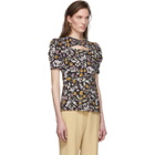 Les Reveries Black Floral Cut-Out T-Shirt
