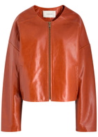 Entire Studios Arced Quilted Leather Jacket Copper