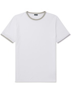 INCOTEX - Contrast-Tipped Ice Cotton-Jersey T-Shirt - White - IT 44