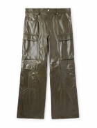 Rick Owens - Straight-Leg Leather Cargo Trousers - Green