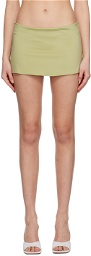 Danielle Guizio Green Low-Rise Miniskirt