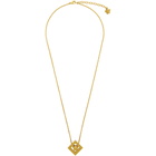 Versace Gold Rhombus Pendant Necklace