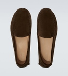 The Row New Lucca suede slip-on shoes