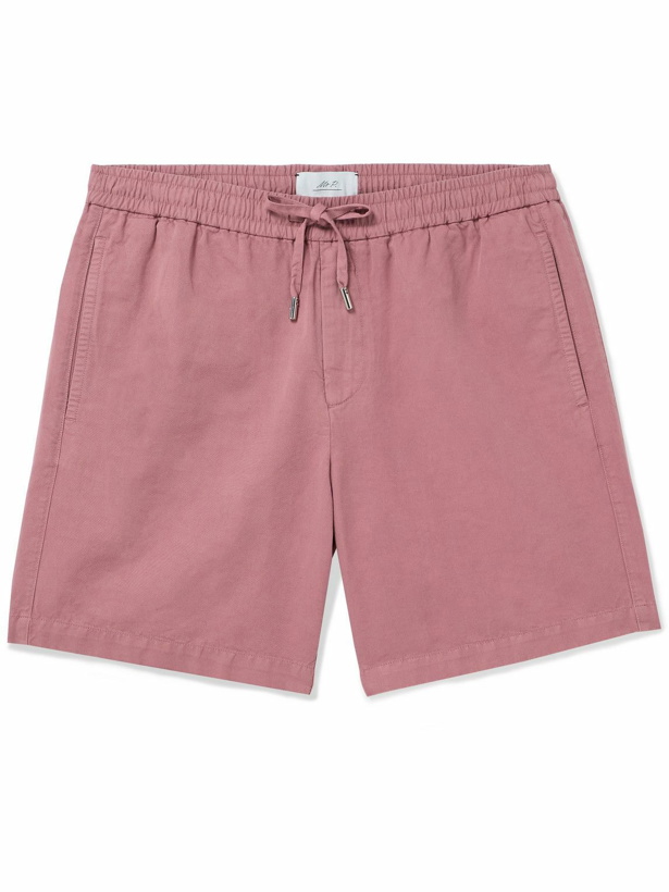 Photo: Mr P. - Straight-Leg Cotton and Linen-Blend Drawstring Shorts - Pink