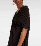 Jil Sander Caped draped crêpe jersey gown