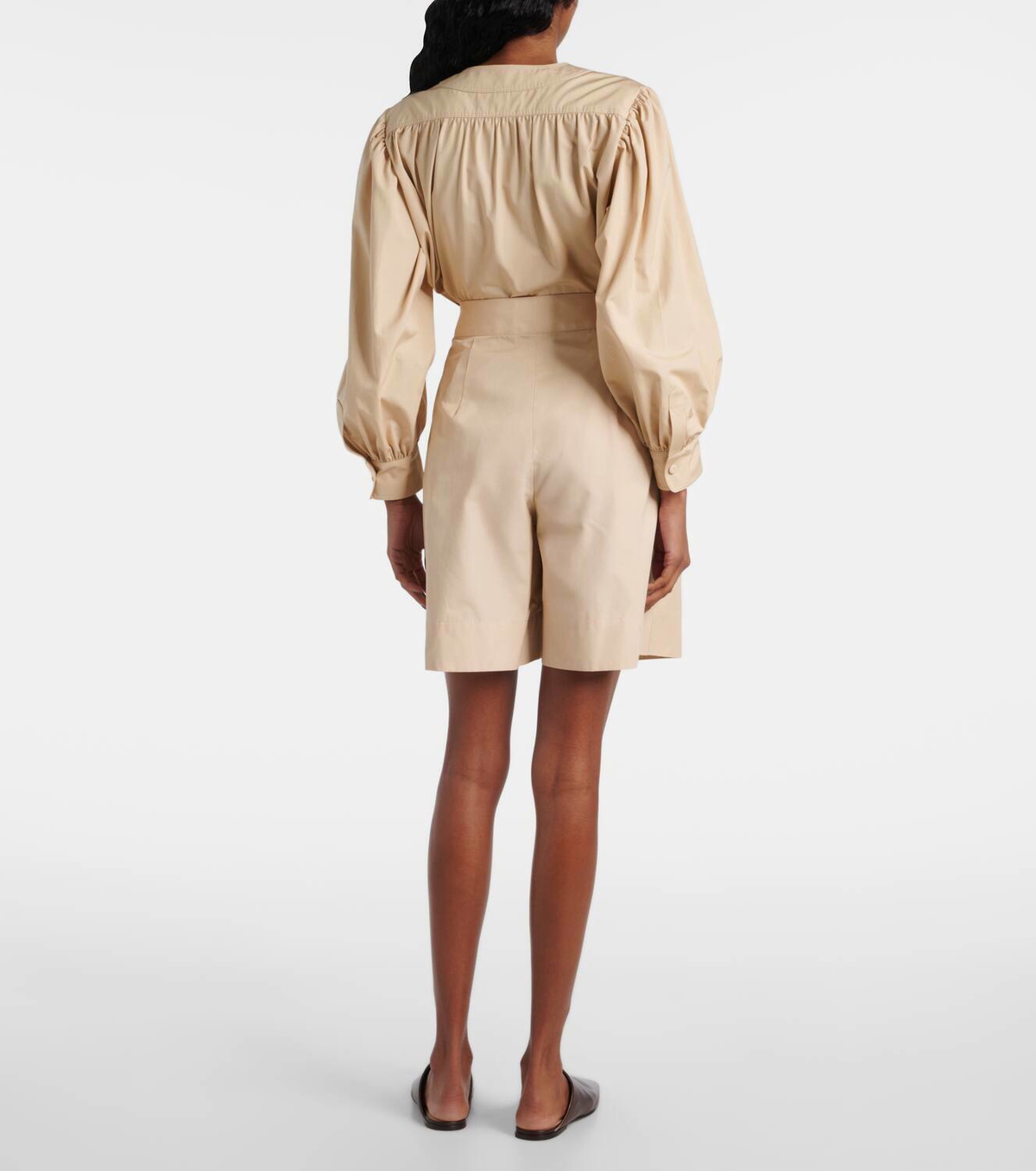 Loro Piana Dorin cotton satin Bermuda shorts