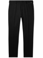 Fendi - Straight-Leg Logo-Appliquéd Virgin Wool-Blend Twill Trousers - Black