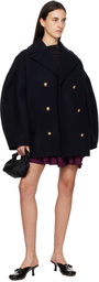 GANNI Black Sue Mule Heels