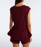 Lisa Yang Signy cable-knit peplum cashmere top