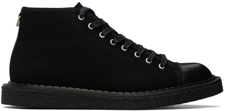 Photo: Fred Perry Black George Cox Edition Heavy Canvas Monkey Sneakers