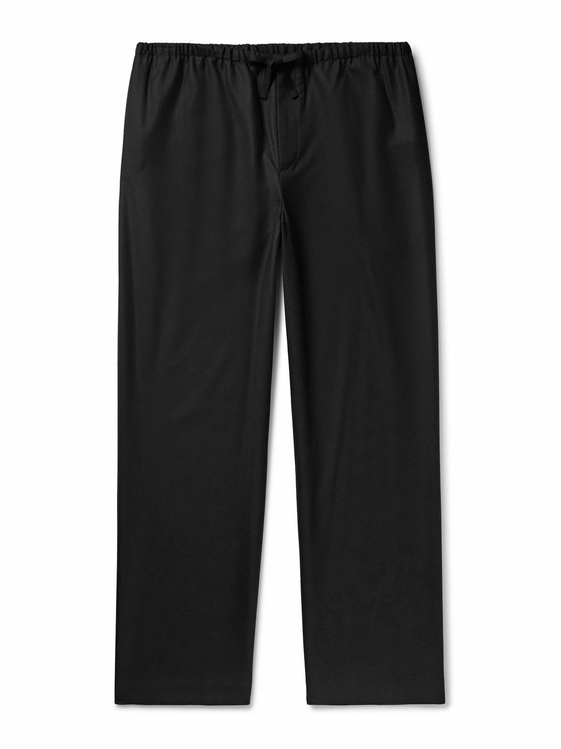 The Row - Xon Straight-Leg Virgin Wool-Flannel Drawstring Trousers