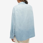 R13 Women's Boxy Button-Up Shirt in Vintage Blue Chambray