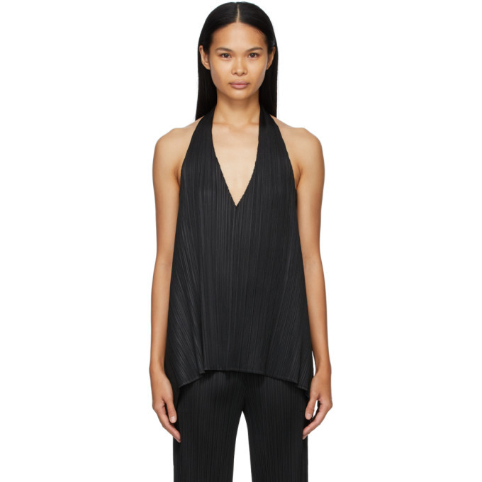 ✴︎PLEATS PLEASE✴︎黒 プリーツ タンクトップ Pleats Please Issey Miyake Black Echo Tank Top Pleats Please Issey
