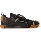 Dolce & Gabbana - NS1 Mesh, Rubber and Leather Sneakers - Black