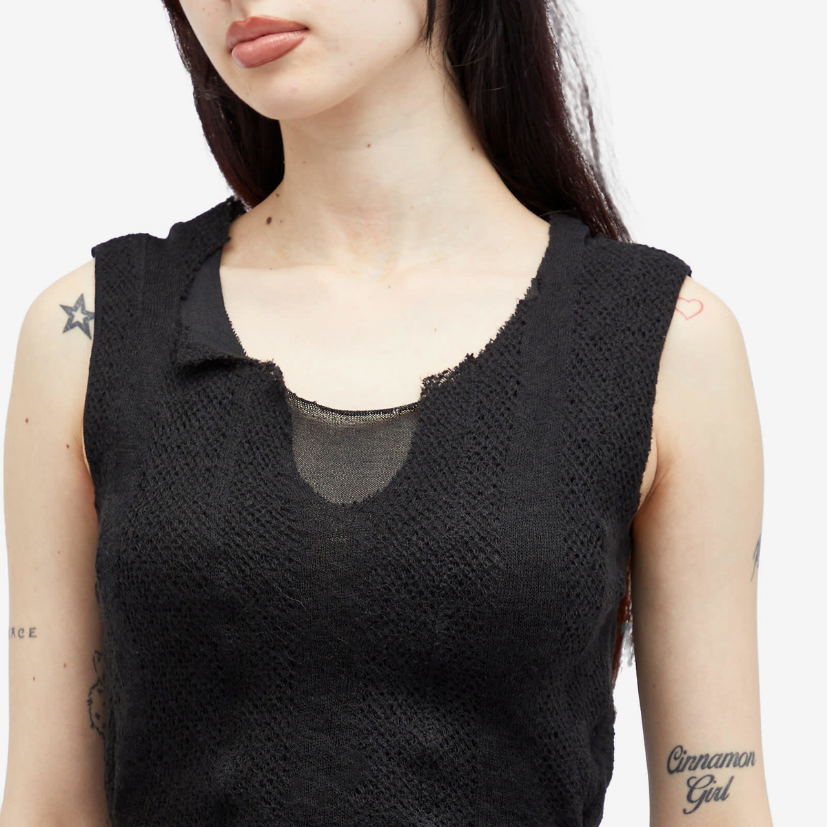 Our Legacy - Box Sleeveless Black Cotton Crochet