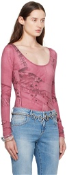 Blumarine Pink Printed Bodysuit