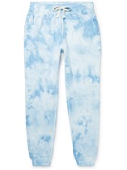 FAHERTY - Slim-Fit Tapered Tie-Dyed Loopback Cotton-Jersey Sweatpants - Blue