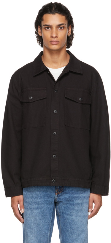 Photo: Nudie Jeans Black Canvas Colin Overshirt