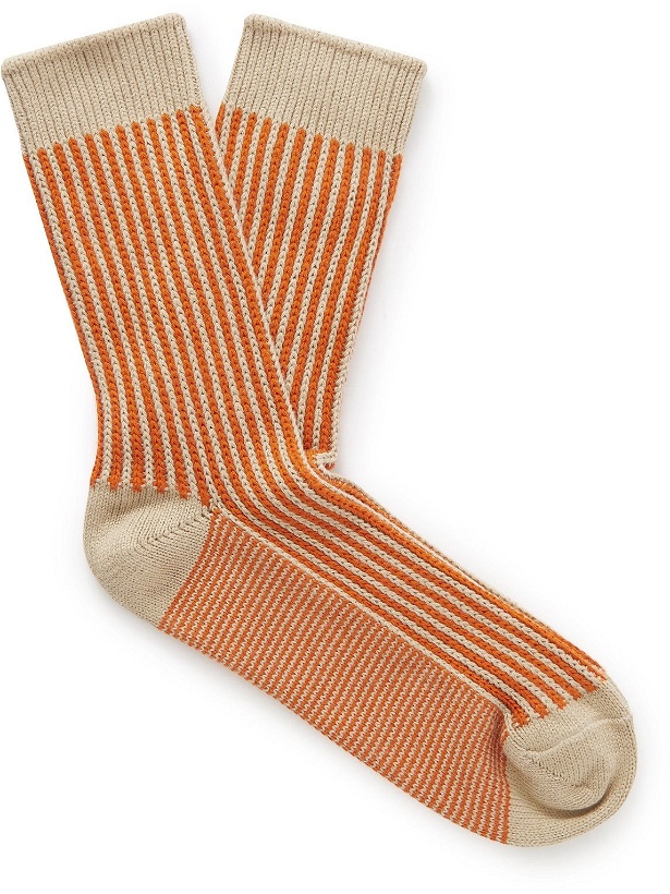 Photo: Thunders Love - Striped Cotton-Blend Socks