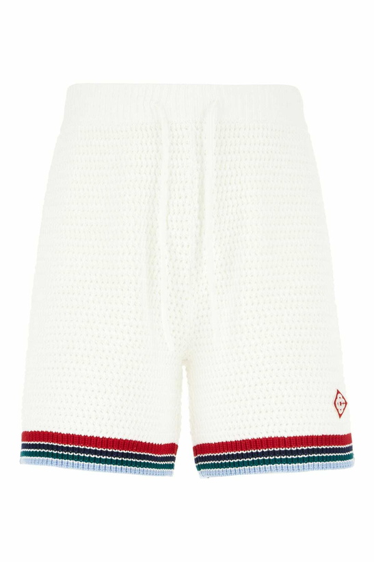 Photo: Casablanca White Crochet Bermuda Shorts