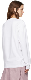 Tekla White Sleeping Long Sleeve T-Shirt