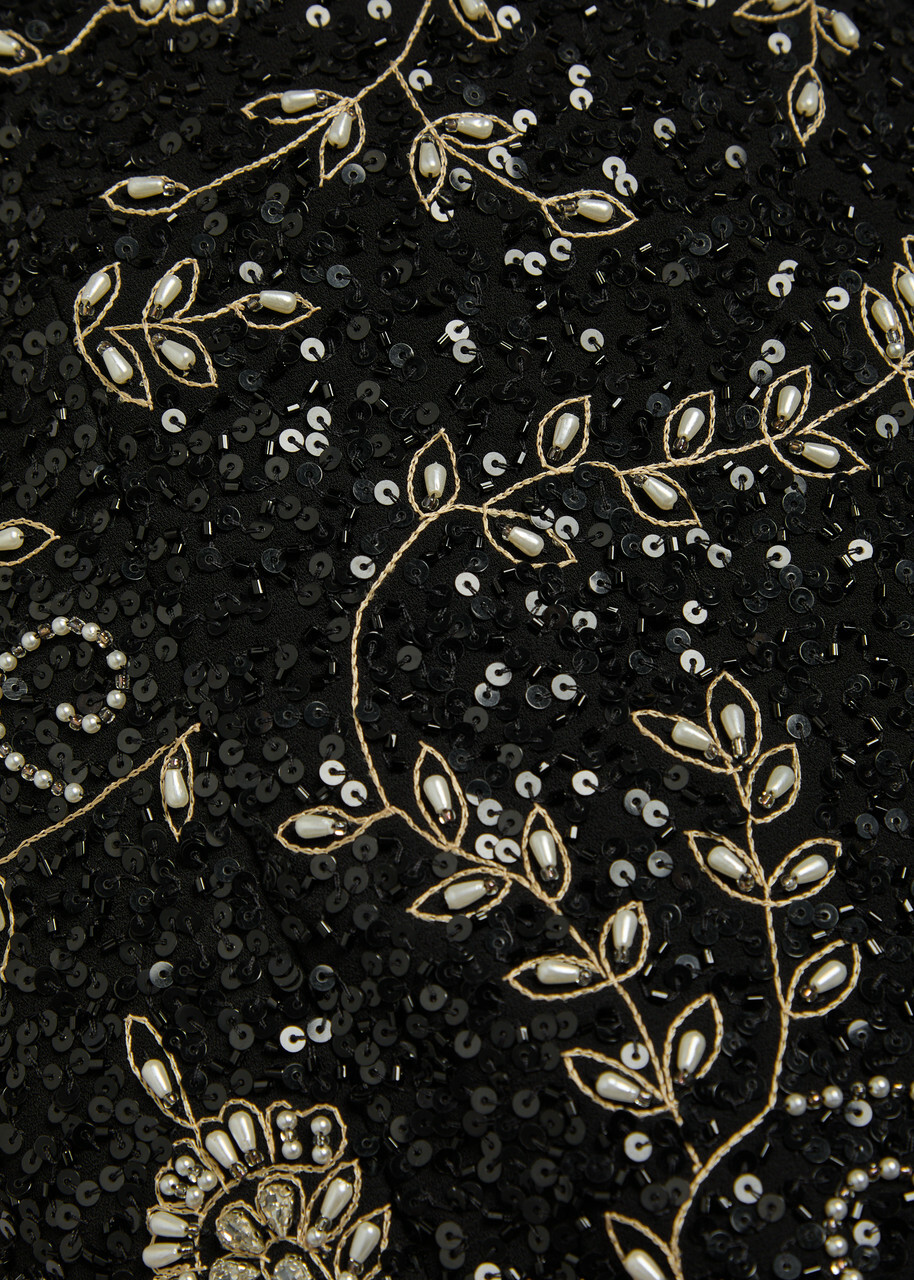 Alice + Olivia Katia Embellished Crepe Mini Dress Black And White