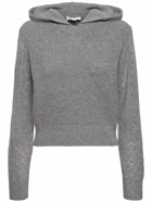 VICTORIA BECKHAM Hooded Pointelle Knit Wool Sweater