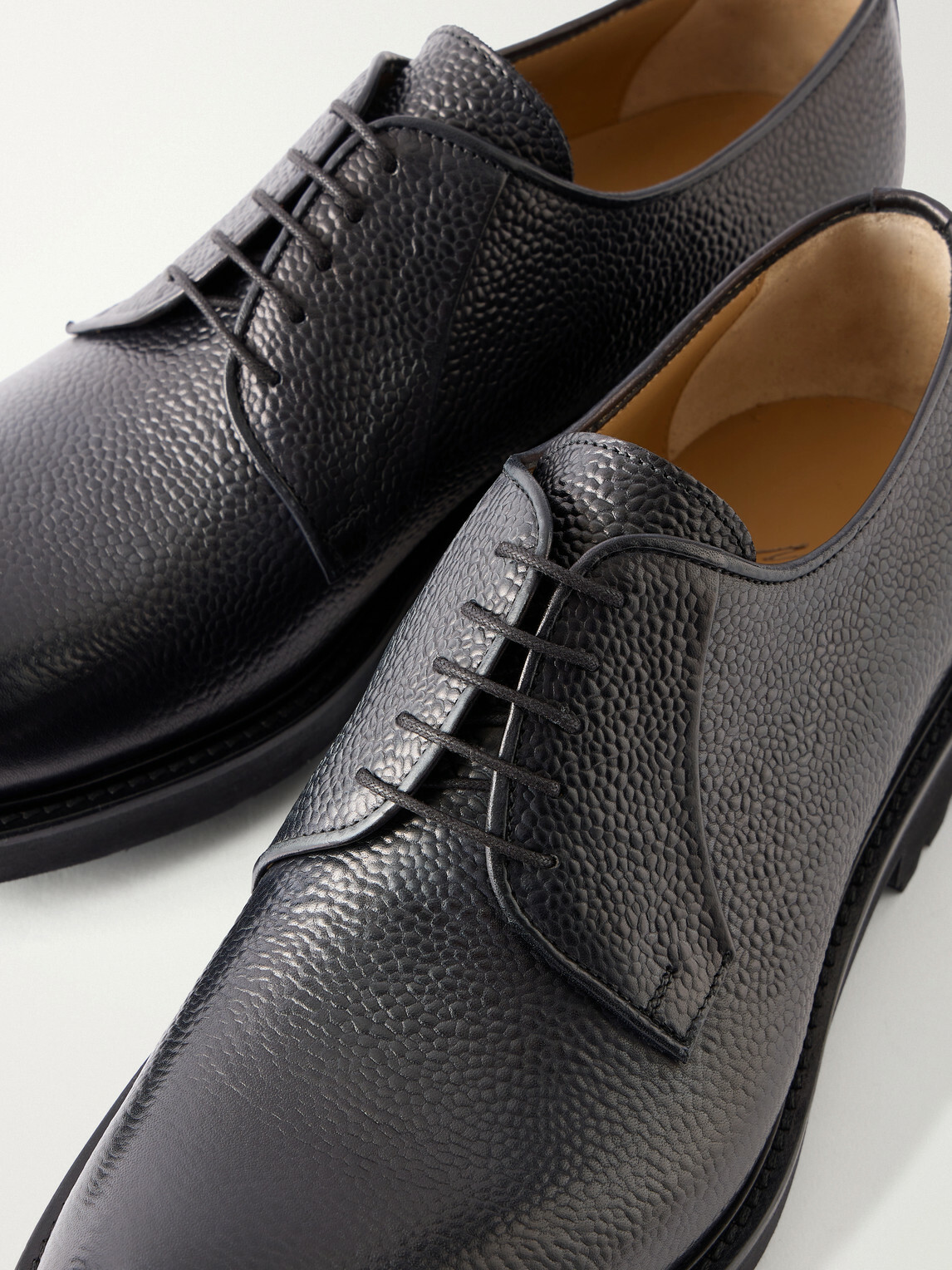 Mr P. - Full-Grain Leather Derby Shoes - Black