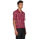 Maison Margiela Red Short Sleeve Printed Shirt