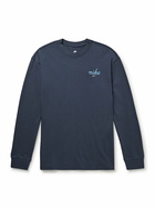 Nike - Sportswear M90 Logo-Embroidered Modal and Cotton-Blend Jersey T-Shirt - Blue