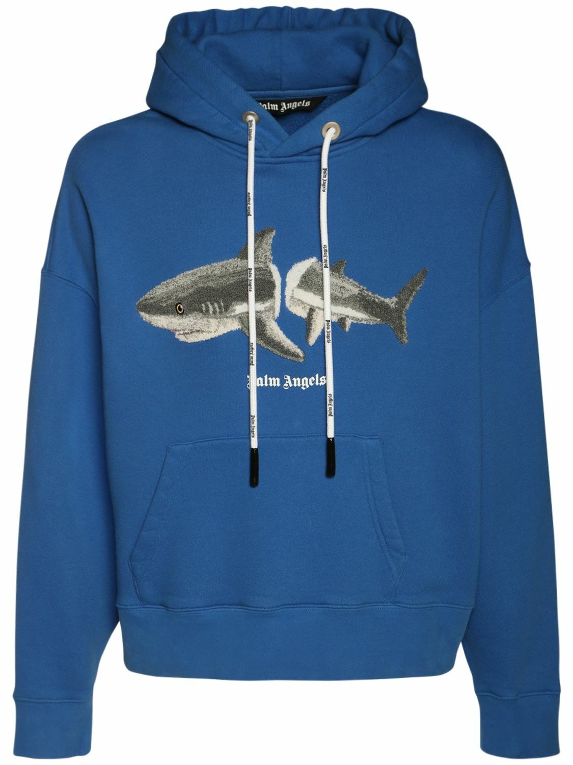 Photo: PALM ANGELS Shark Embroidery Cotton Hoodie