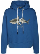 PALM ANGELS Shark Embroidery Cotton Hoodie
