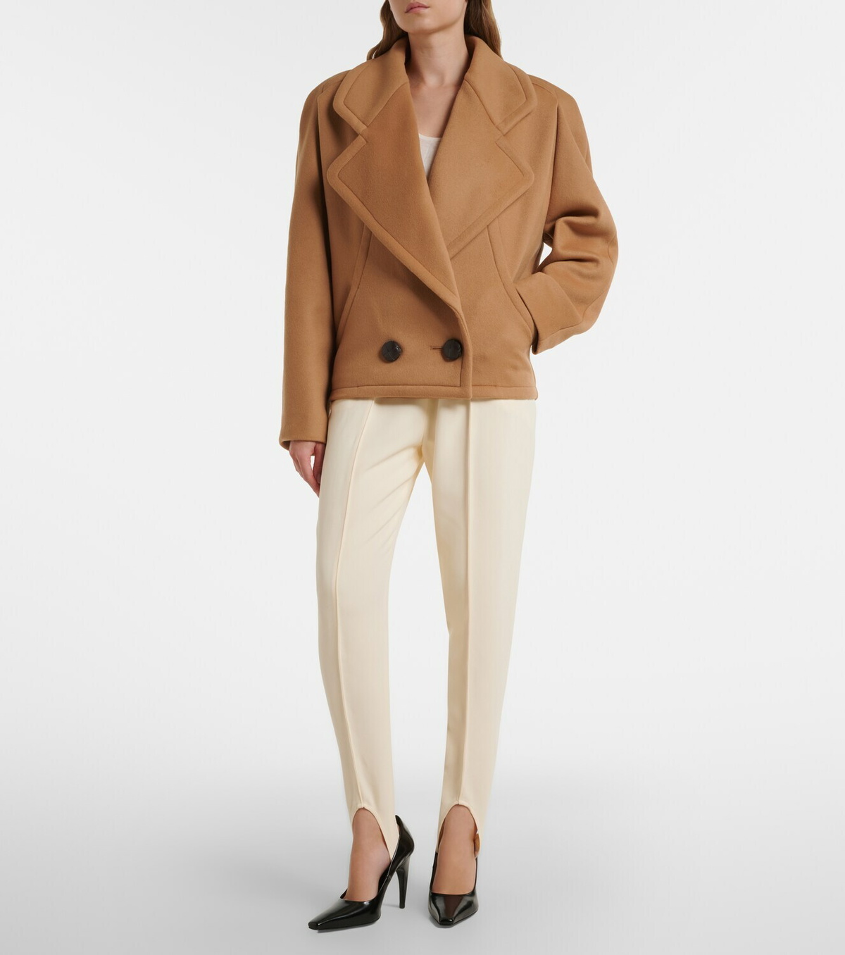 Stella McCartney Cropped wool peacoat
