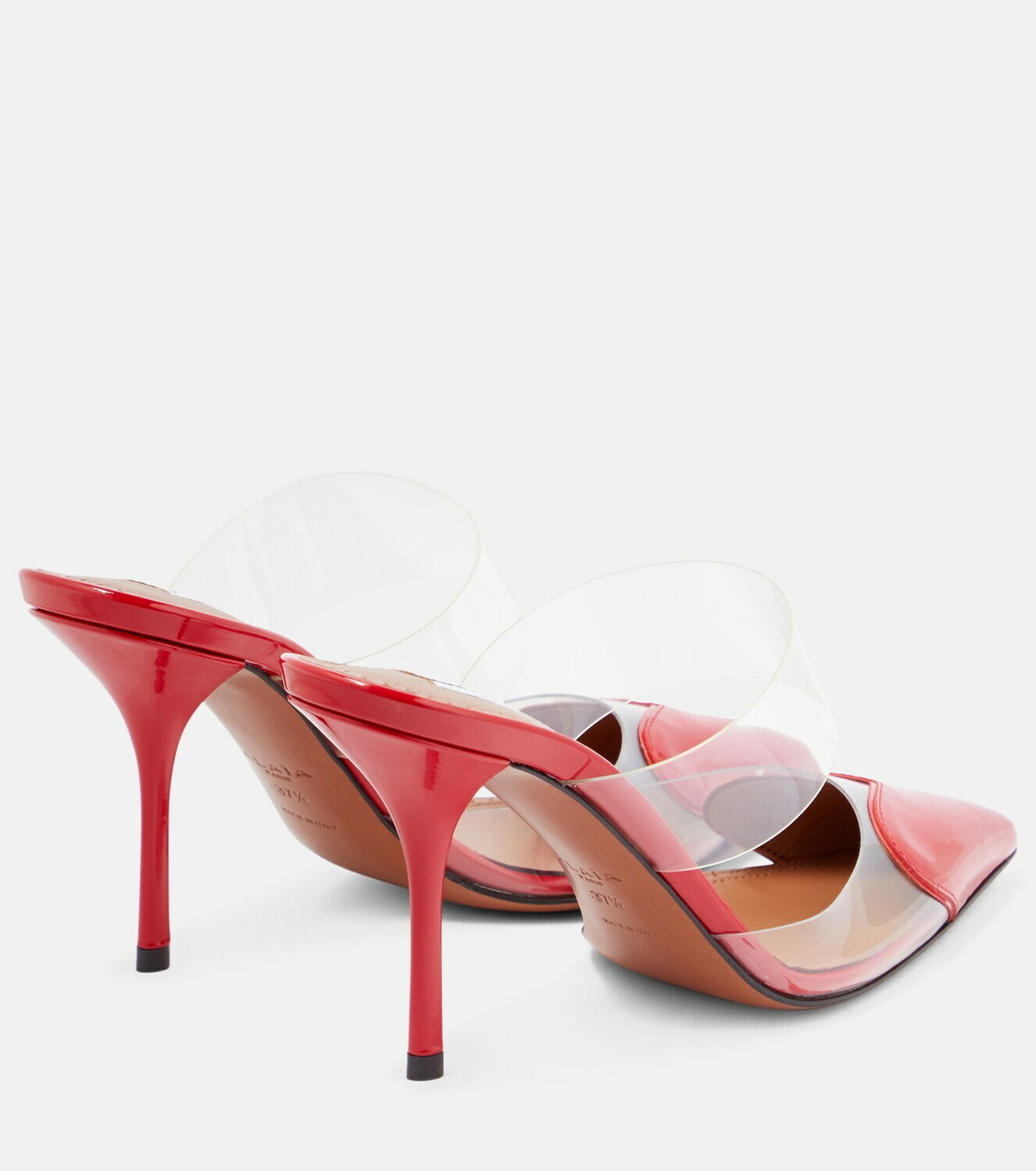 Alaïa Cœur patent leather and PU mules