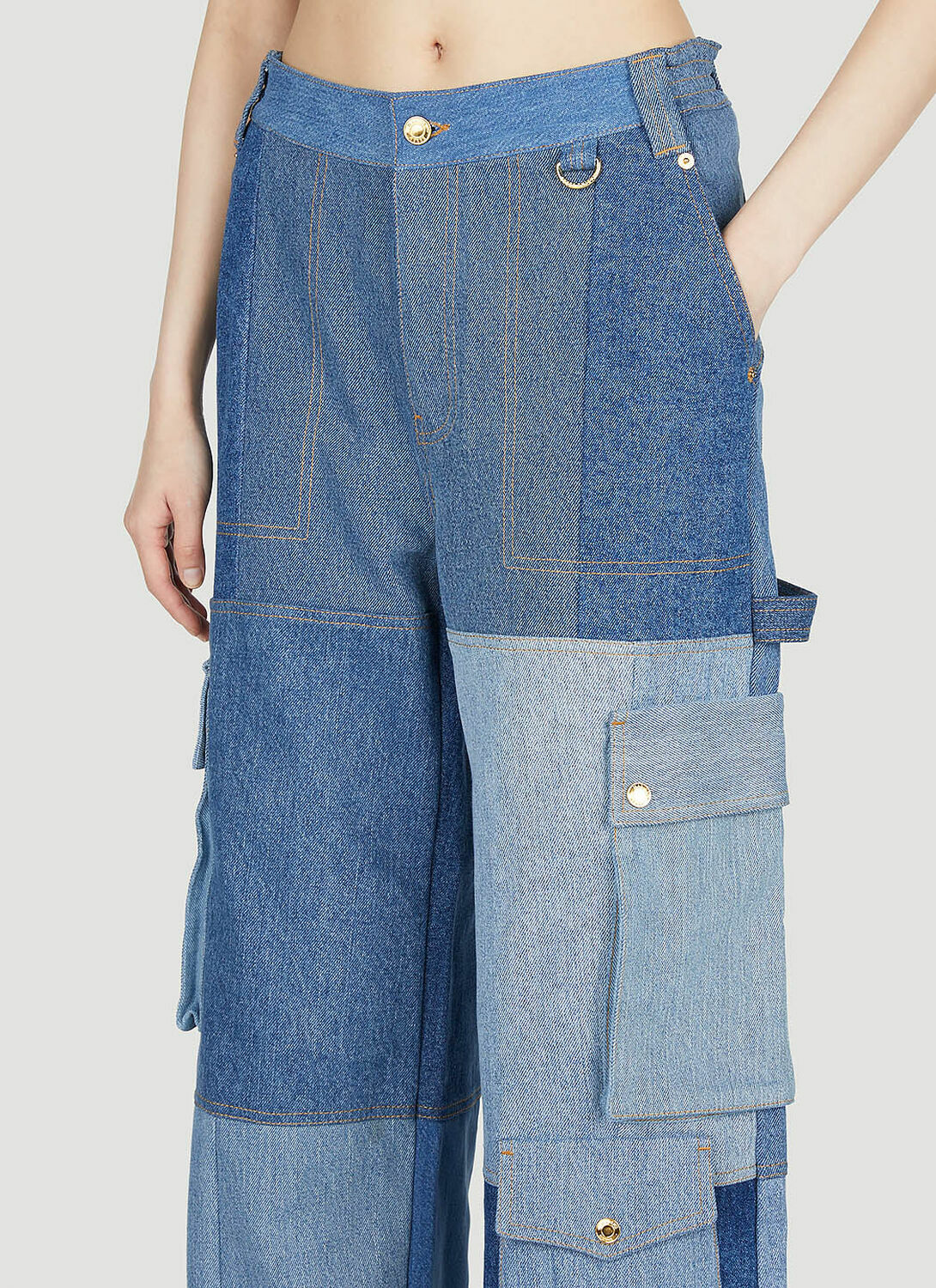 Marine Serre Panel Cargo Jeans