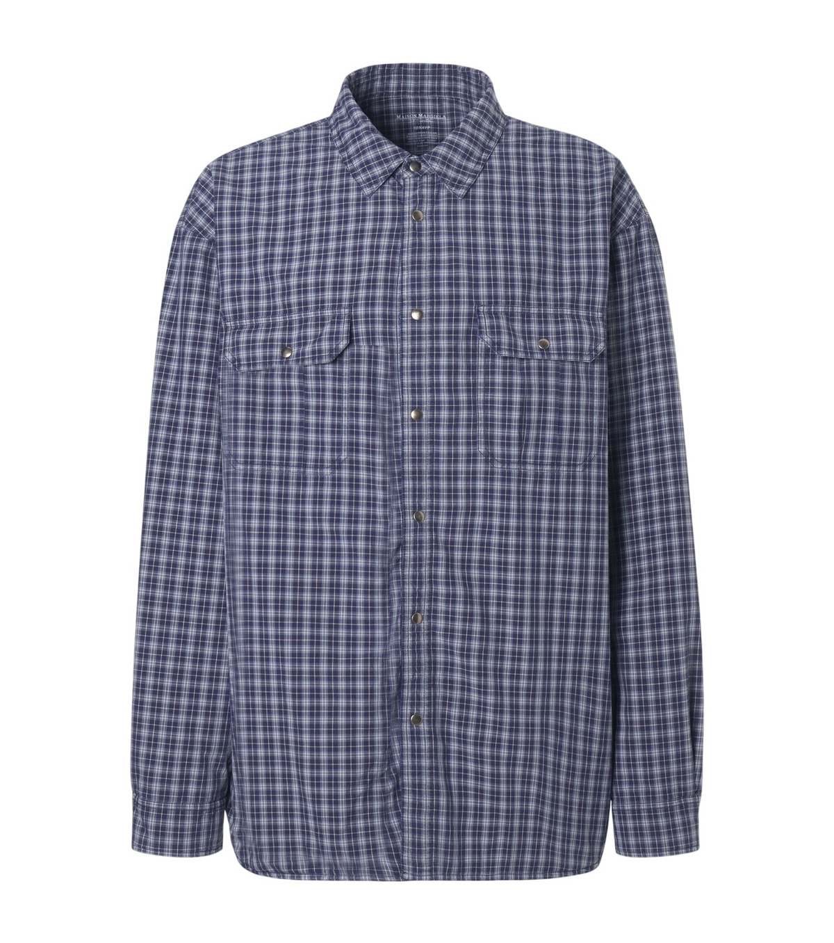 Maison Margiela - Navy Collarless Cotton-Sateen Blazer - Men
