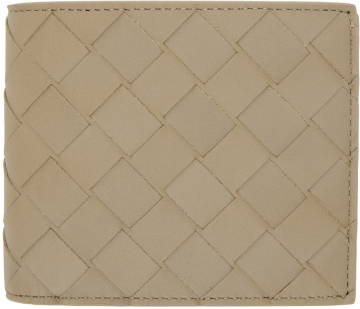 Photo: Bottega Veneta Taupe & Green Bi-Fold Wallet