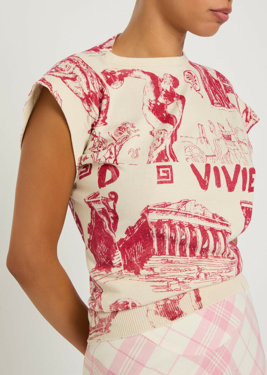 Vivienne Westwood Justine Printed Cotton and Cashmere-blend T-shirt White