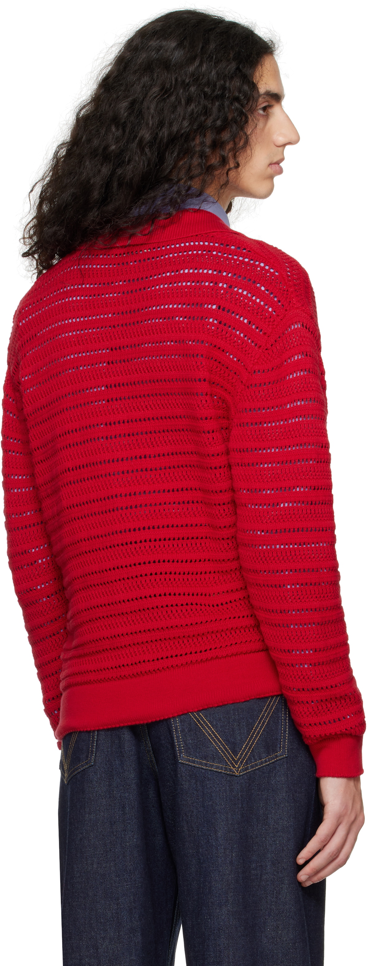 Dunst Red Open Collared Cardigan