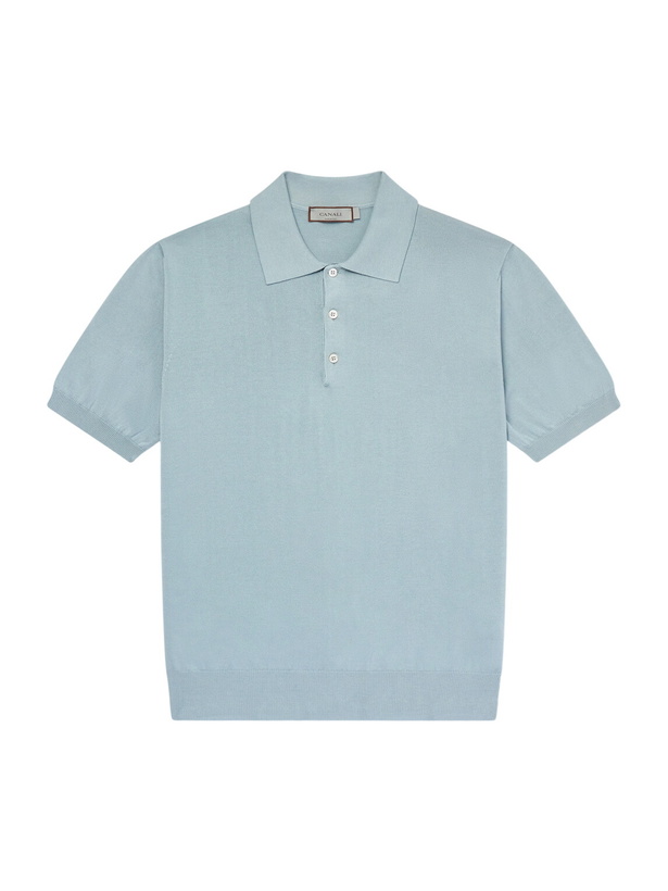 Photo: Canali - Cotton Polo Shirt - Blue