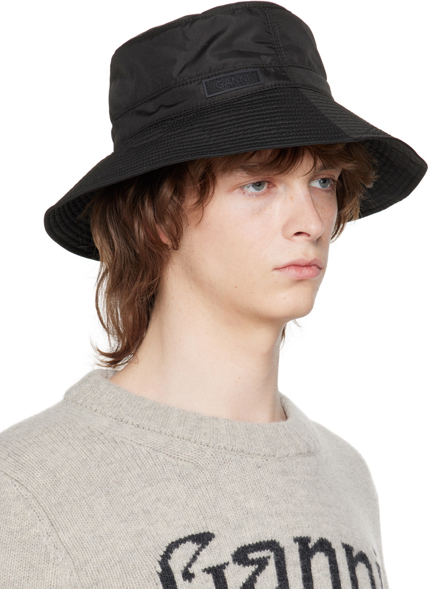 GANNI Black Tech Bucket Hat GANNI