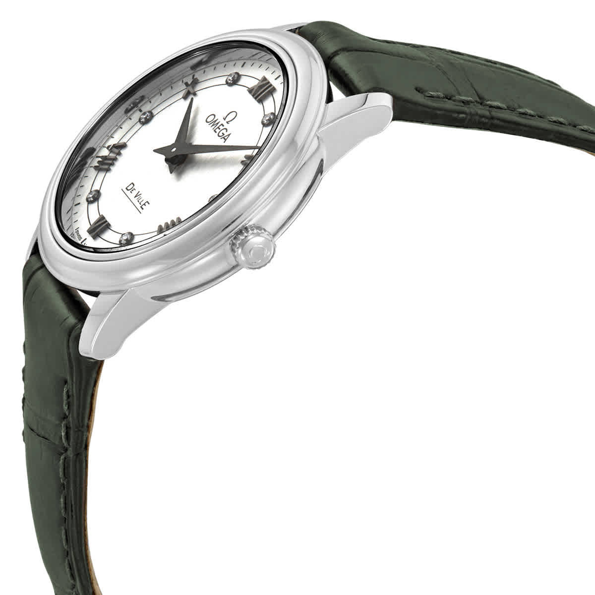 Omega De Ville Prestige White Silvery Diamond Dial Ladies Watch 424.13.27.60.52.002