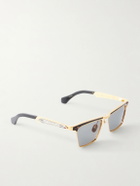 Jacques Marie Mage - Miles City Squared-Frame Gold-Tone Sunglasses
