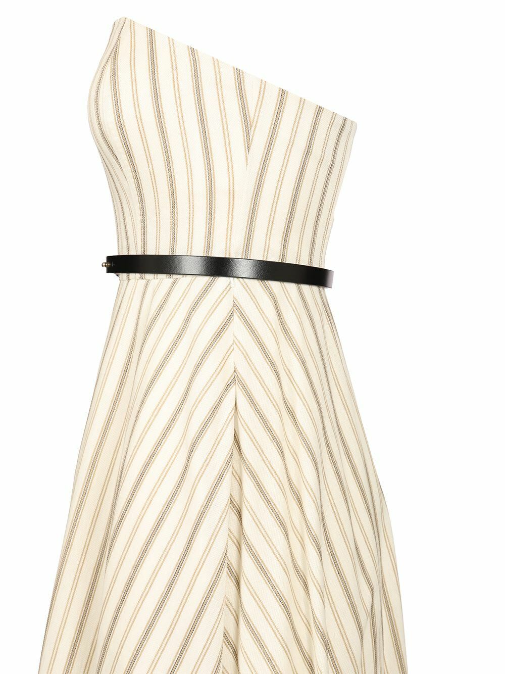 【Max Mara】Striped Cotton and Linen Bustier Dress Max Mara Striped Cotton And Linen Bustier Dress Max Mara