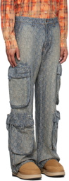 AMIRI Blue Utility Denim Cargo Pants