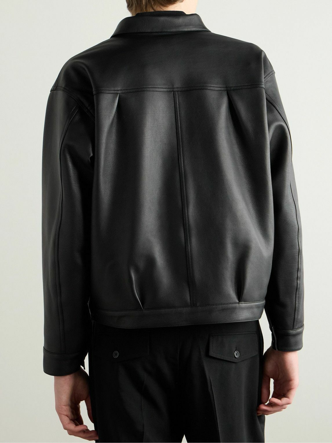 A.PRESSE - Full-Grain Leather Jacket - Black A.PRESSE
